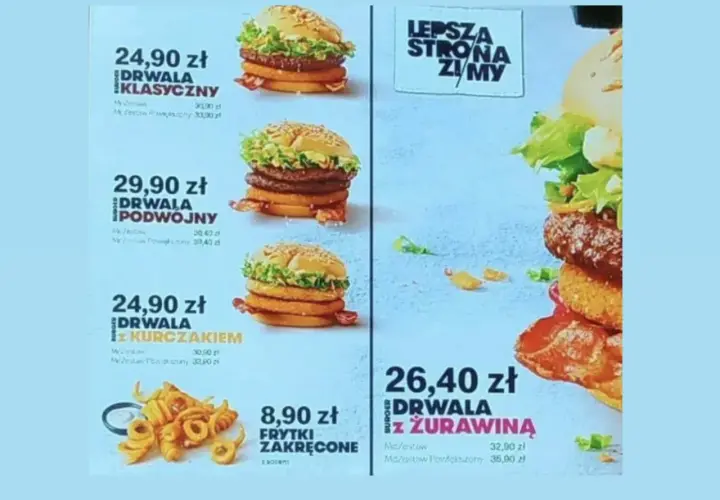 Burger Drwala Klasyczny McDonald's, idealny na zimę. Sprawdź veggie burger mcdonald kcal i inne warianty.