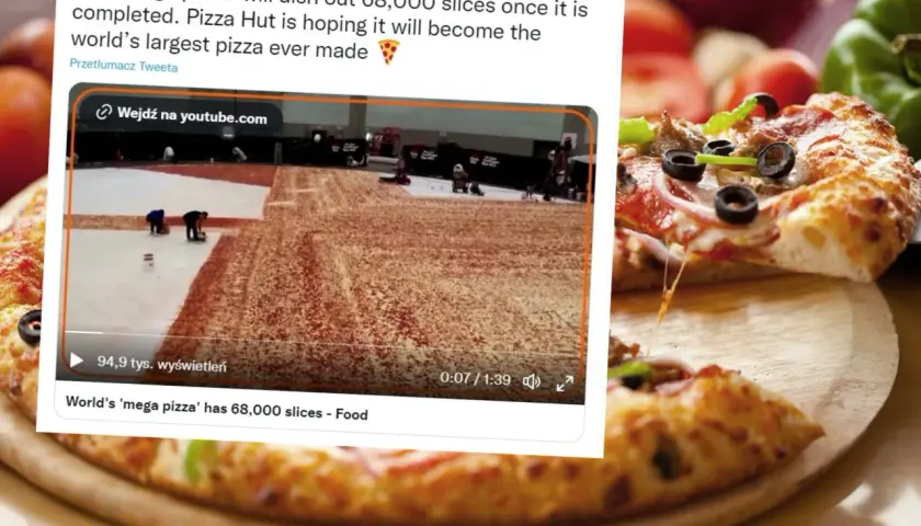 Pizza Hut jesz ile chcesz! Ogromna pizza z 68 tysiącami kawałków, największa na świecie.