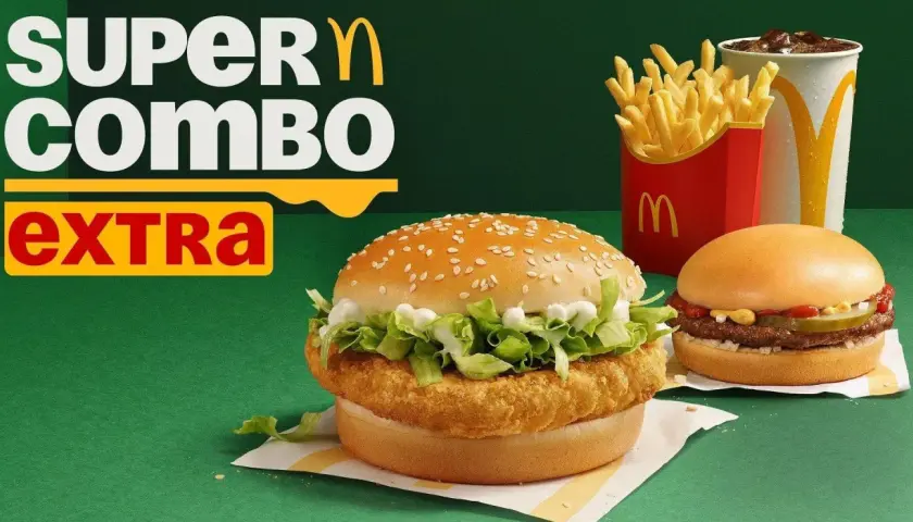 Nowy zestaw w McDonald's: Super Combo Extra z dwoma burgerami, frytkami i napojem.